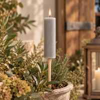 Gartenfackel mit Holzstab in Grau