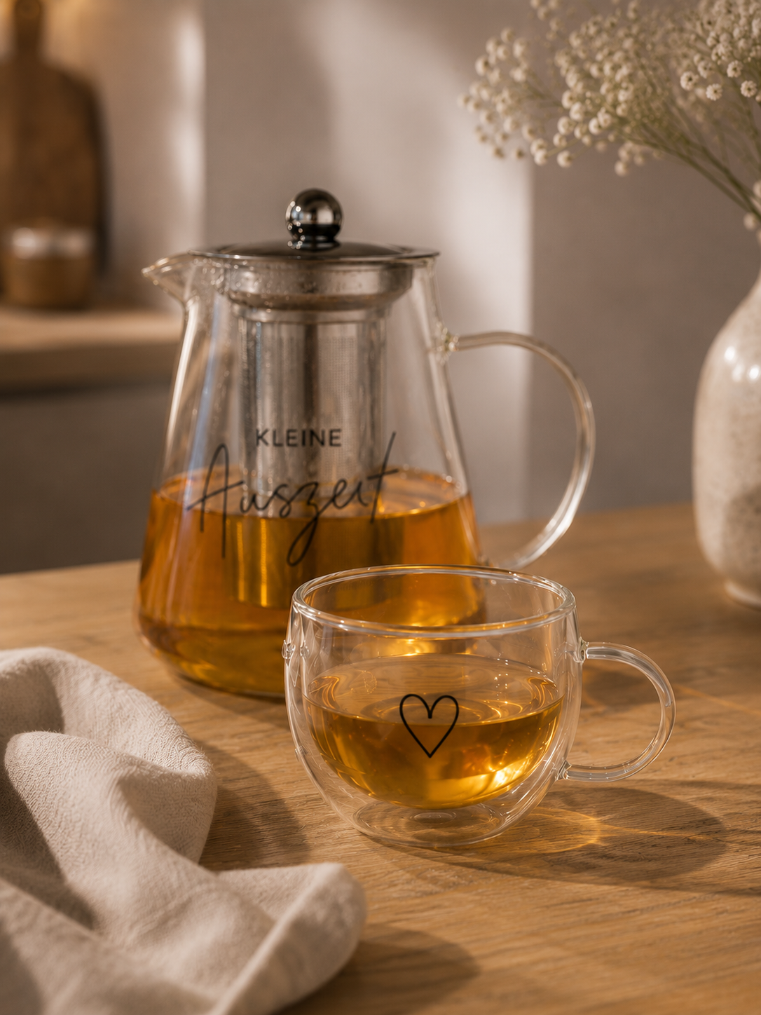 Doppelwandige Herztasse "Lieblingsmoment"